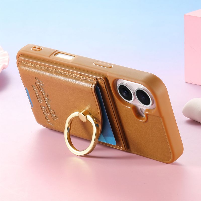 TechGlobe Compatible IPhone 17 Fresh Cute Style Phone Case With Metal Buckle, Card Slot, Coin Pocket, And Protective Leather_voghion.com