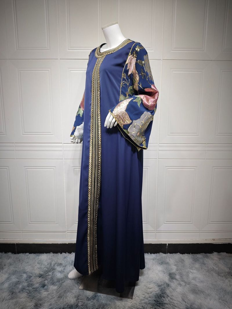 Damenbekleidung Temperamentkleid Perlen bestickte Pailletten Damenbekleidung Kaftan_voghion.com