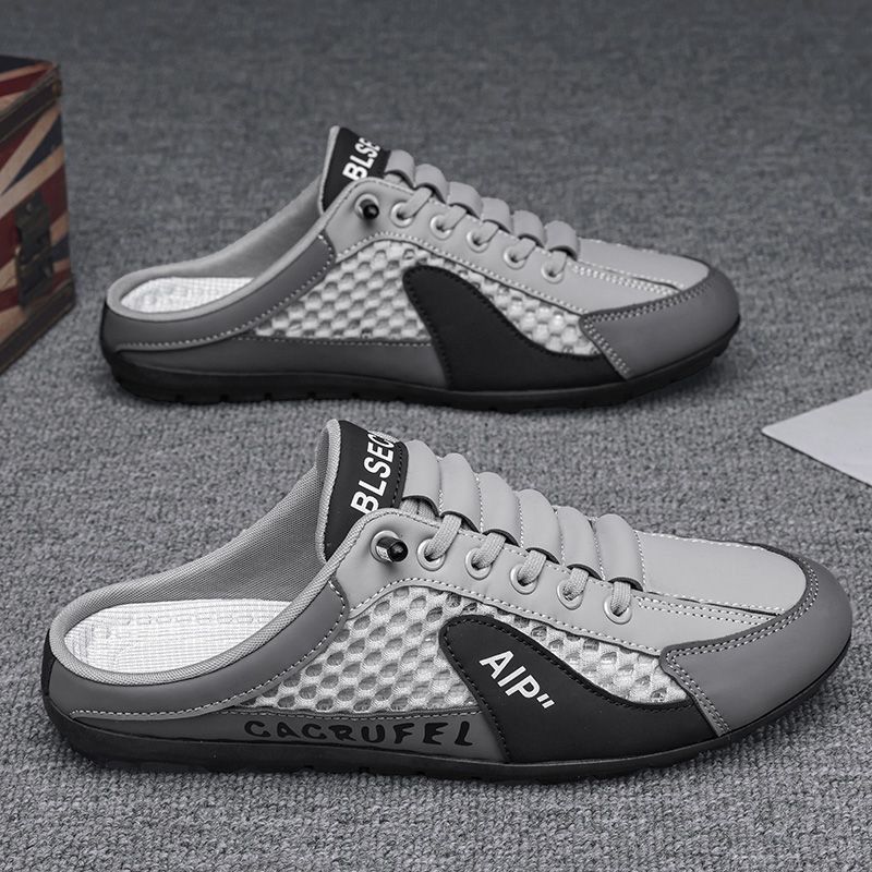 Ciabatte estive oversize traforate da uomo, scarpe comode da esterno con un piede solo, scarpe traspiranti da uomo_voghion.com