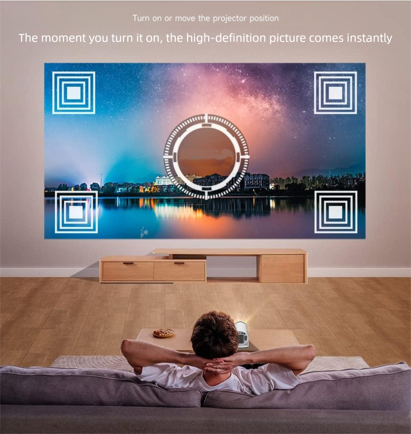 4K Home HD Gimbal Mobile Phone Wireless Screen Mirroring Android Small Portable Tube Projector_voghion.com