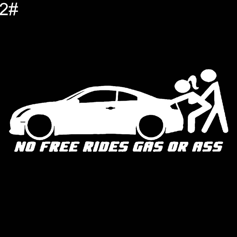 Yuanmheng Grappig Geen gratis ritten Gas of Ass Auto Voertuig Reflecterende Decals Sticker Decoratie_voghion.com