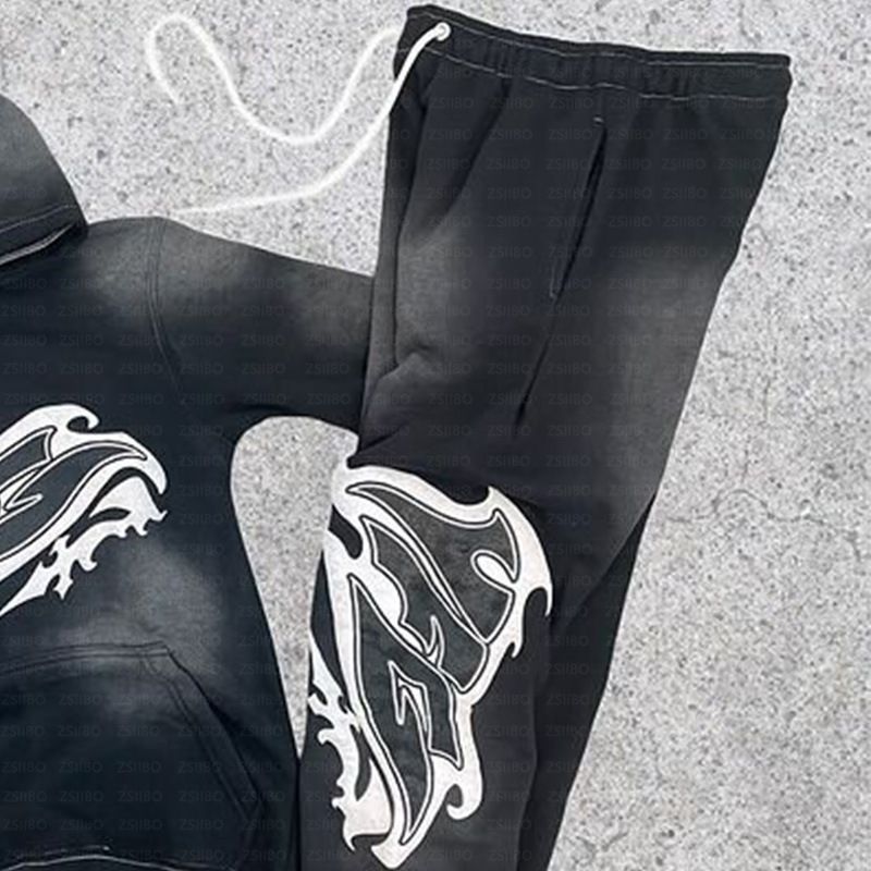 Ensemble sweat à capuche rétro Y2K – Sweat à capuche et pantalon de survêtement d'inspiration vintage avec imprimé personnalisé_voghion.com
