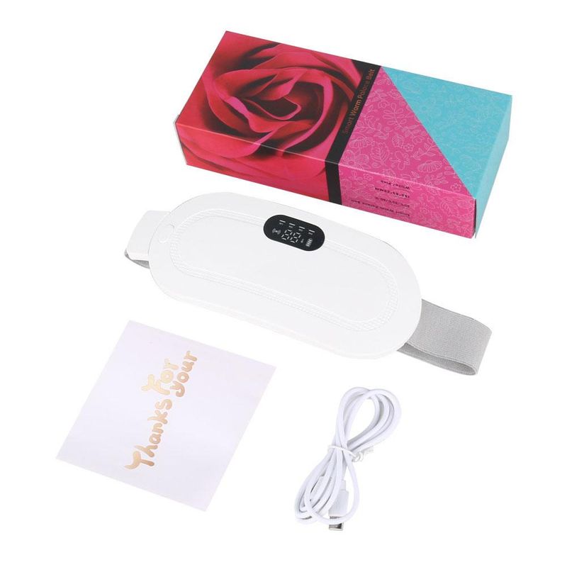 Cintura riscaldante uterina mestruale USB per donne, sollievo dal dolore alla pancia, cuscinetto riscaldante elettrico a 5 marce, vibrazione, addome, massaggiatore per la vita_voghion.com