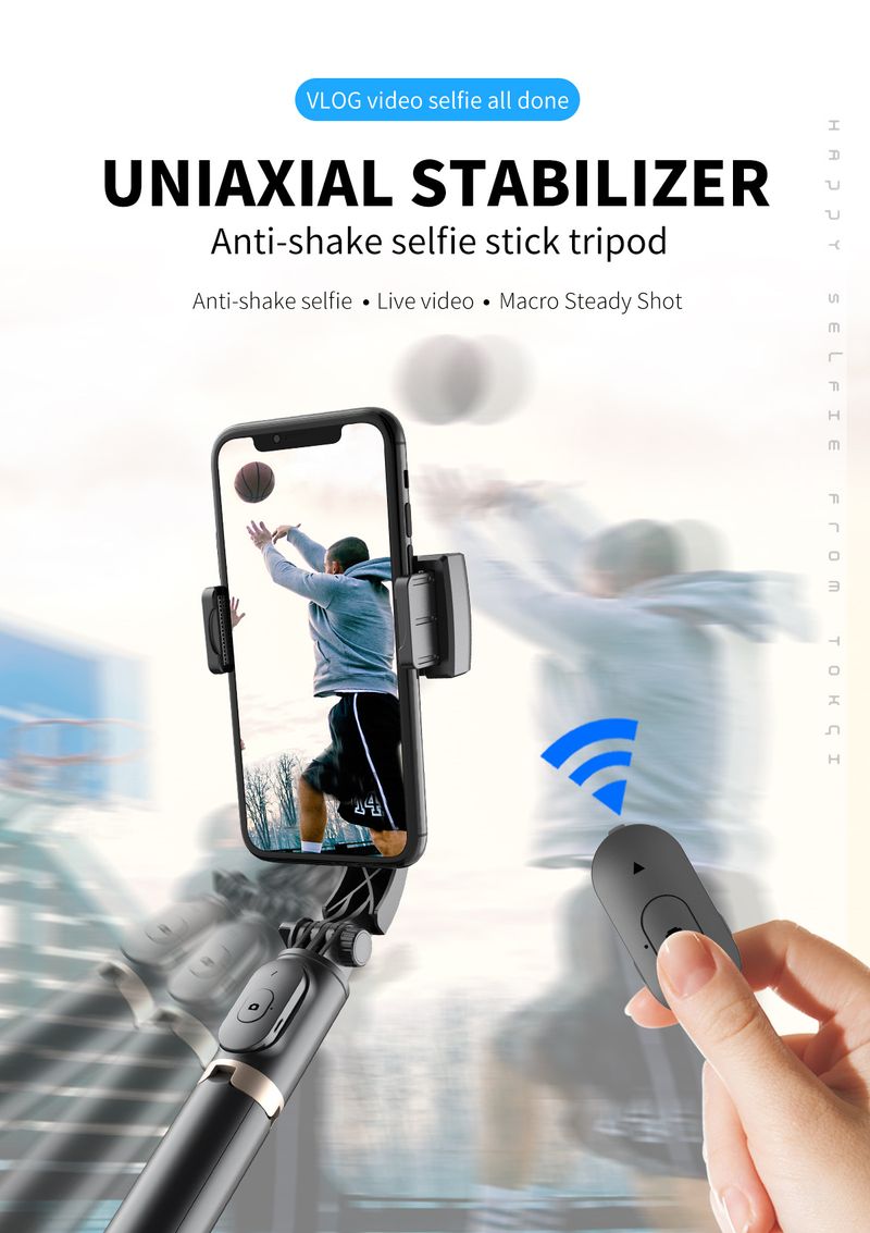 Handheld zelfontspanner paal pan tilt camera tracking anti-shake stabilisator live-uitzending artefact rek vlog_voghion.com