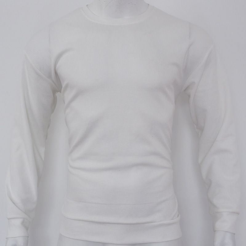 Autumn new round neck cotton waffle solid color knitted sweater men's pullover casual long sleeved shirt_voghion.com