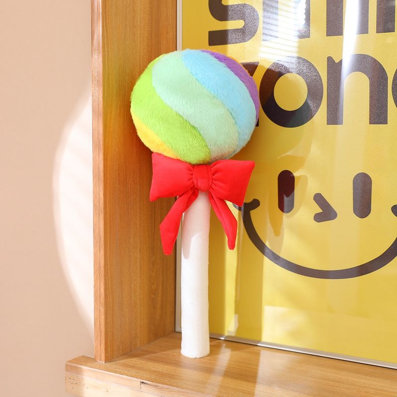 Cuscino di peluche a forma di arcobaleno a forma di palla di caramella per bambini, morbido e coccoloso, regalo di compleanno perfetto per ragazze sognatrici._voghion.com
