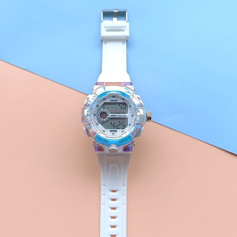 Neues galvanisiertes buntes Gehäuse für Studenten, Modetrend, multifunktionale leuchtende Sport-wasserdichte elektronische Uhr_voghion.com