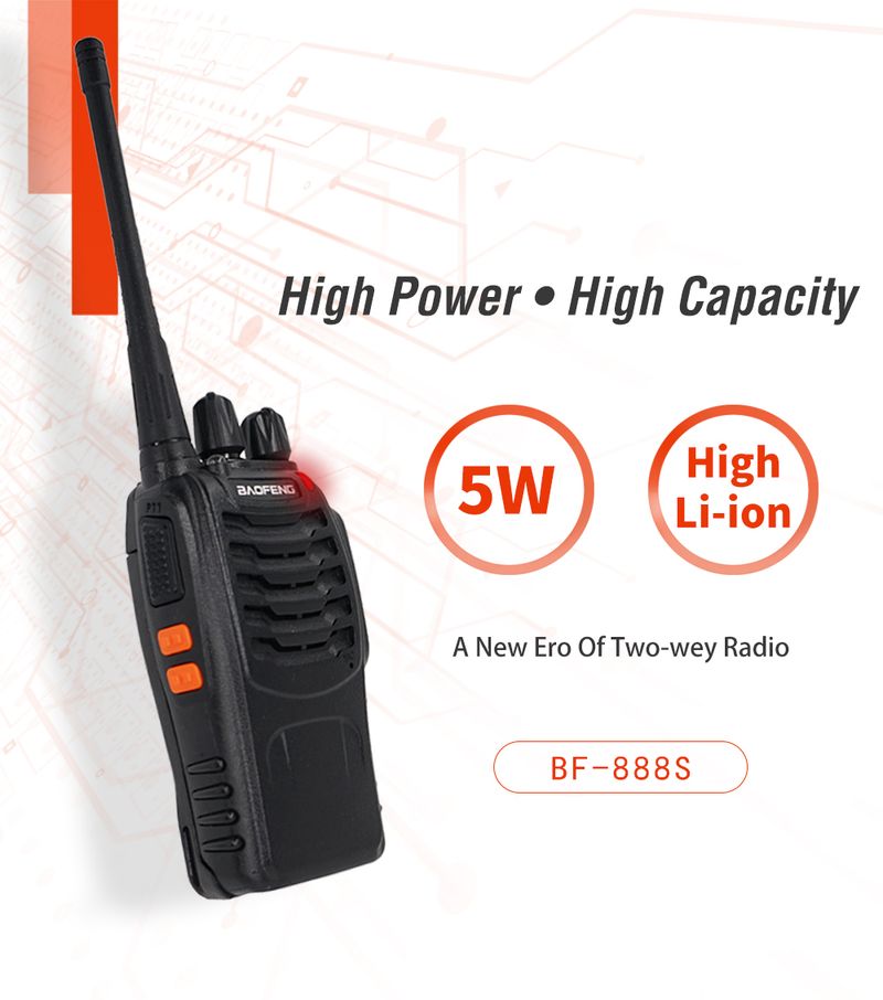 10Pcs/Lot Original Baofeng BF-888S Walkie Talkie Two-way Radio Set BF 888s UHF 400-470MHz 16CH Walkie-talkie Radios_voghion.com