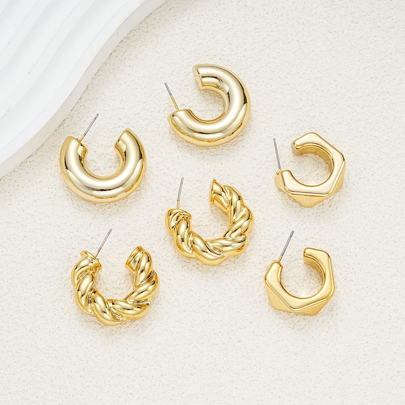 1 Set Basic Geometric Plating Alloy Earrings_voghion.com