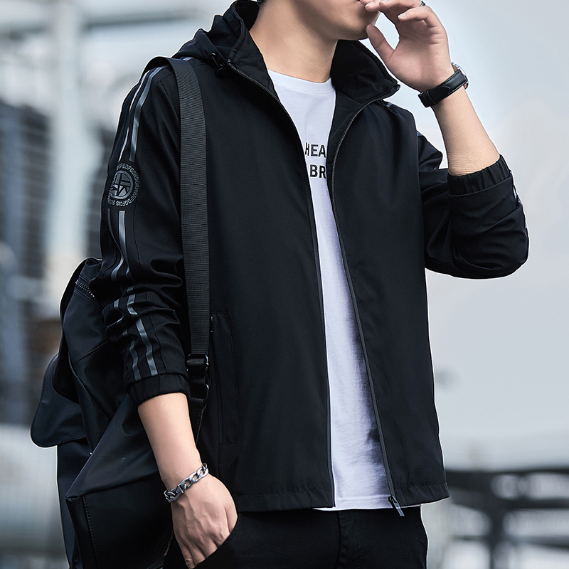 Spring and Autumn Hooded Coat Baseball Suit Windbreaker_voghion.com