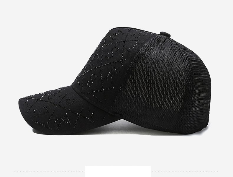 Unisex Instagram diamond-encrusted letter cap children spring/summer fashion temperament net cap breathable baseball cap tide_voghion.com