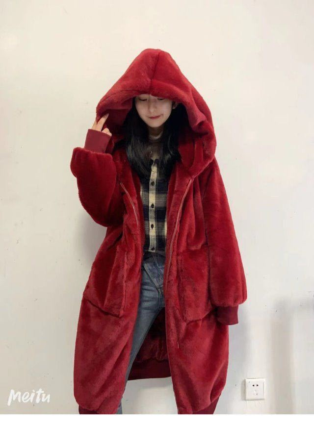 Damenbekleidung Herbst und Winter Neue Rex Kaninchenfell Dicker Langer Pelzmantel Mit Kapuze Pelzmantel Für Frauen_voghion.com