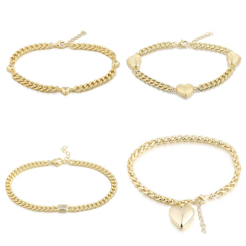 Ciondolo in argento Sterling Love Oro Semplice tendenza moda Madonna Bracciale con perle e nappe_voghion.com
