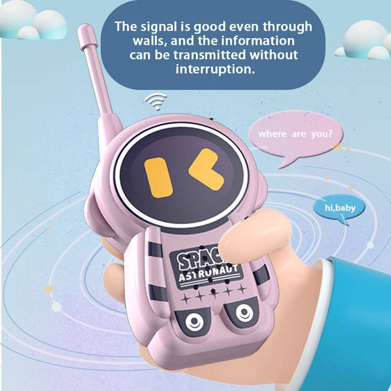 Spaceman - Ultralangdistanse, oppladbar, trådløs walkie-talkie med tema for barn med en rekkevidde på 1000 meter._voghion.com