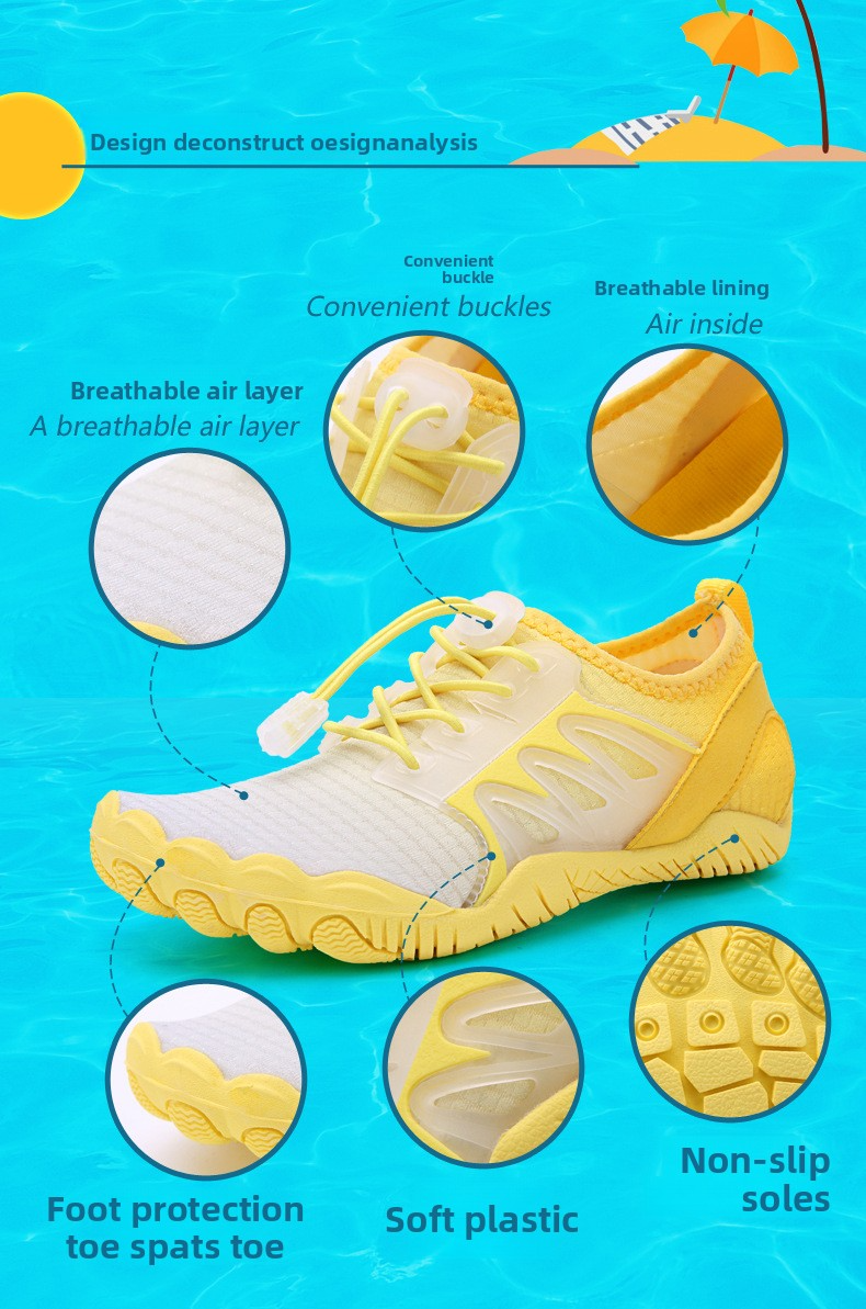 Scarpe da acqua antiscivolo ad asciugatura rapida per bambini, ideali per spiaggia, nuoto e sport – Calzini leggeri con protezione per le dita per danza, corsa e giochi all'aperto_voghion.com
