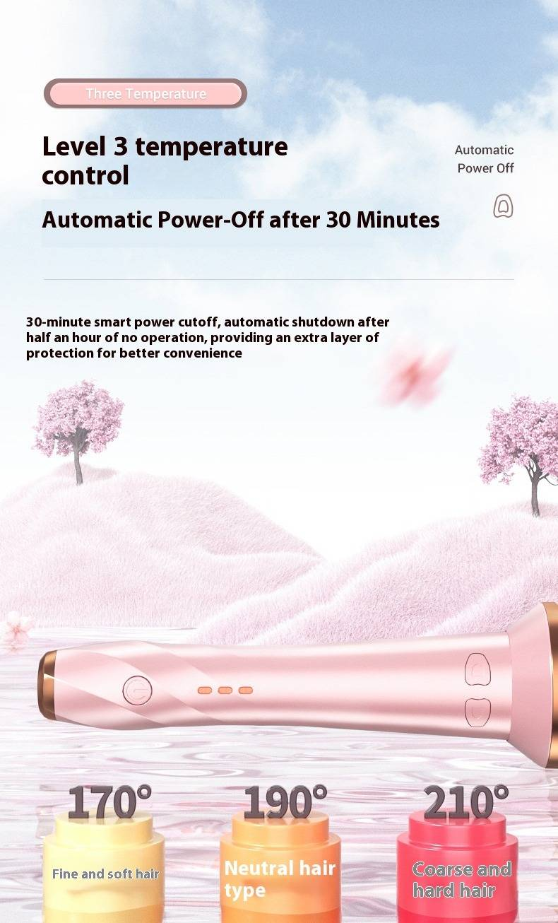 28mm Ceramic Tourmaline Curling Wand – 3-Temperature Auto-Rotating Hair Styler For Quick Salon Waves (Patent-Protected Design)_voghion.com