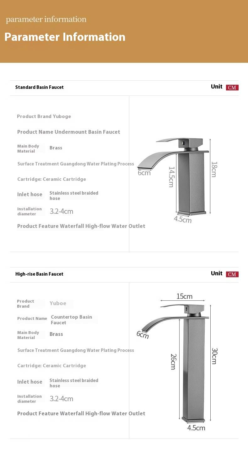 Waterfall Basin Faucet – Single Handle Mixer Tap For Bathroom Sink (CUP Certified, Ceramic Cartridge, Lead-Free Stainless Steel 360° Swivel Spout)_voghion.com