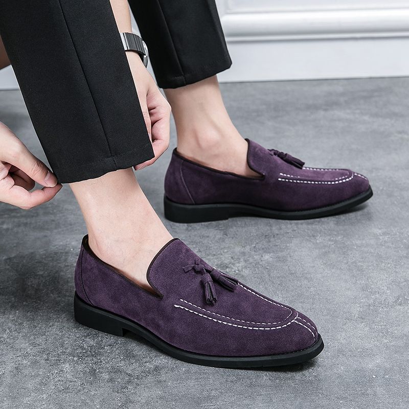 New Fashion Genuine Leather Tassel Business Casual Loafer Shoes For Men Black Business Formal Leather Shoes For Daily Office Casual Men's Shoes For Dr_voghion.com