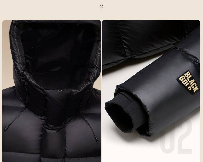 "Piumino unisex nero – Piumino lungo e corto con cappuccio, caldo capo essenziale per l'inverno (S-XXXL)"_voghion.com