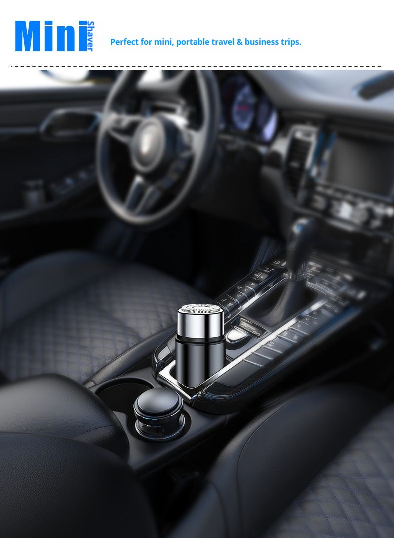 Portable Mini Electric Shaver With LED Display, USB Rechargeable, Rotating Blade For Men, Waterproof & Travel-Friendly (Army Green/Blue/Black)_voghion.com