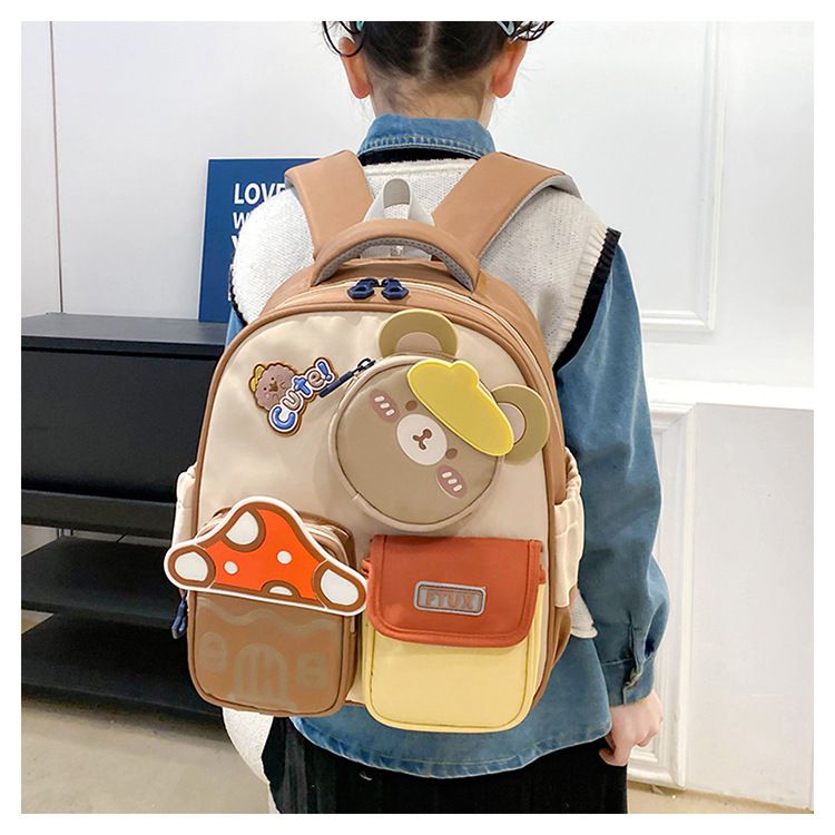 Ergonomic Kids Backpack For Ages 3-6 – Lightweight School Bag With Padded Straps & Cartoon Prints (Pink/Lavender/Blue/Brown)_voghion.com