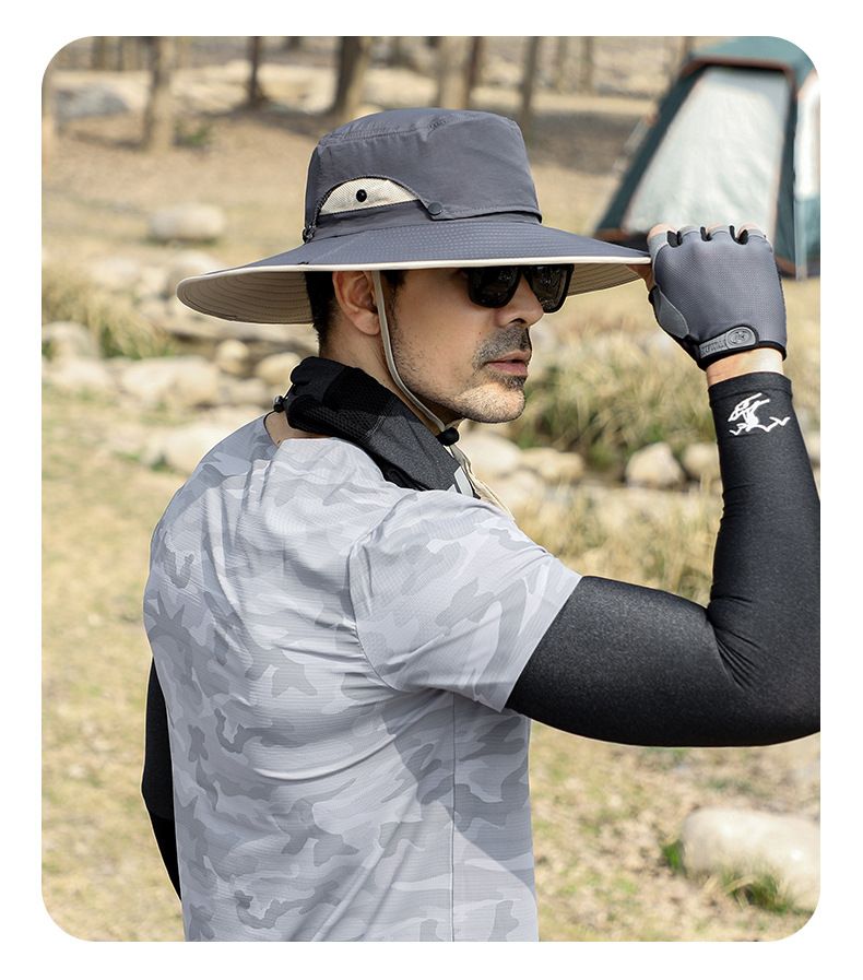 Men's Mesh Breathable Fisherman Hat - Detachable Top & UPF 50+ Sun Protection For Summer Fishing_voghion.com