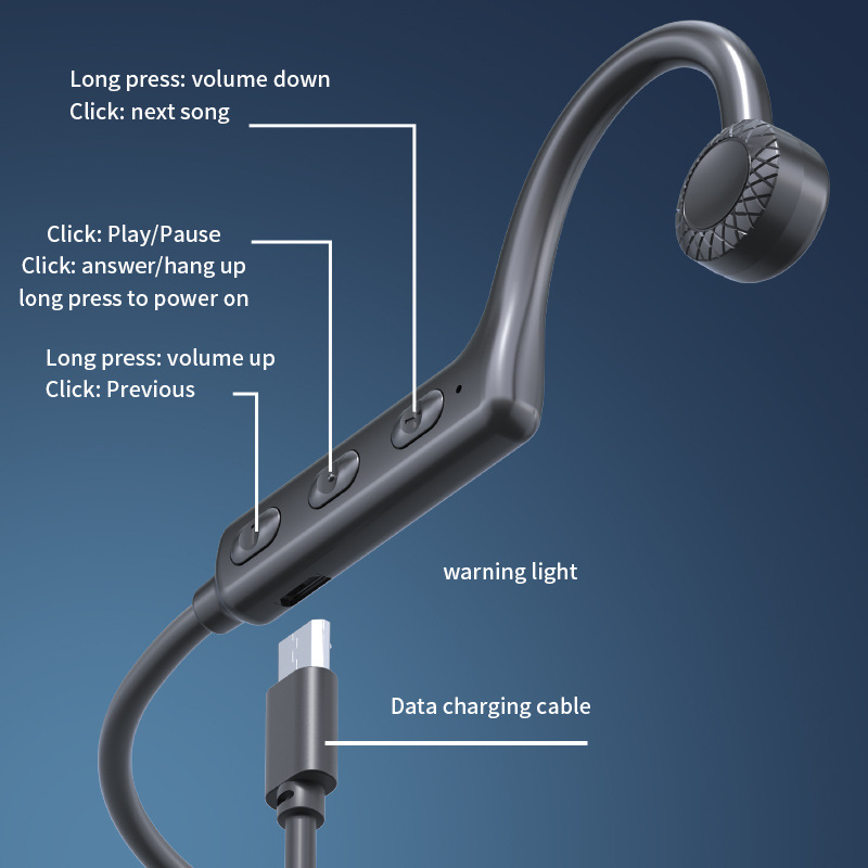 Nya KS19 Concept Bone Conduction Wireless Ear Up Bluetooth-hörlurar_voghion.com