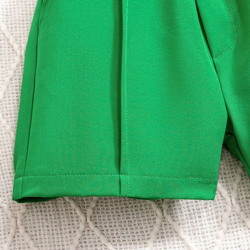 Ρούχα για νήπια Κοριτσιών Μόδα Εσωτερική Ρούχα με λαιμόκοψη και τιράντες Μακρυμάνικο Σορτς με πέτα Σακάκι_voghion.com