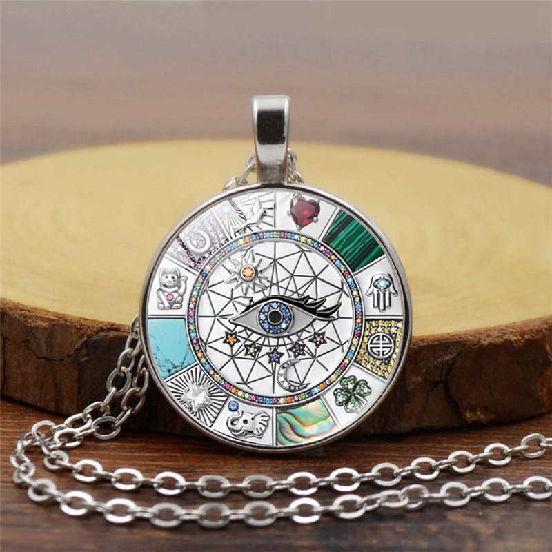 Amuleto magico simbolo fortunato collana con ciondolo malocchio collana da donna gioielli catena maglione_voghion.com