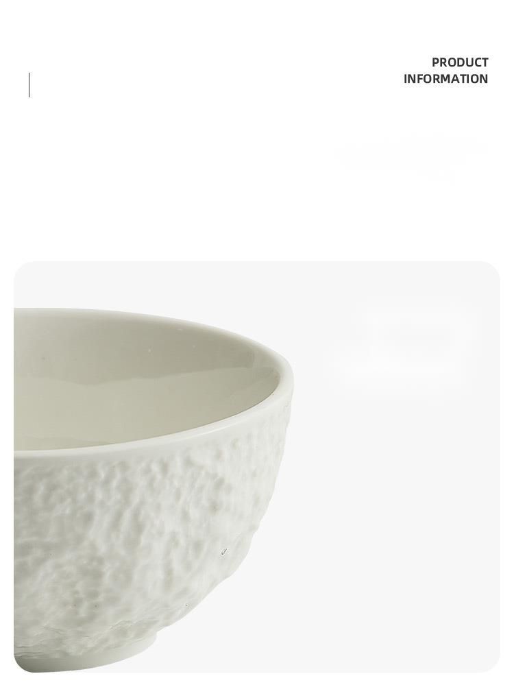 Creative Rice Home Use 2023 New High-end Tableware Ceramic Spoon Single 4.5inch Small Eating Bowl_voghion.com
