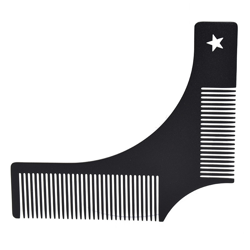Pente para barba masculina de aço inoxidável Pente para cuidados com a barba Pente para estilo de barba Modelo para estilo régua Pente_voghion.com