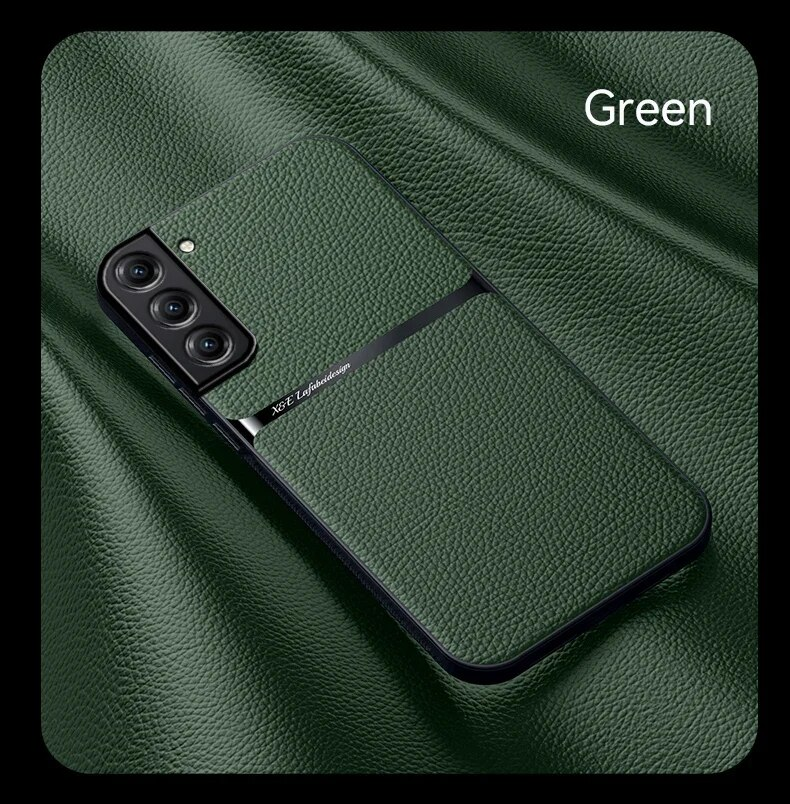 Für Samsung Galaxy S24 Ultra S23 S22 Plus S21 S20 FE Auto Magnethalter Leder Handyhülle_voghion.com