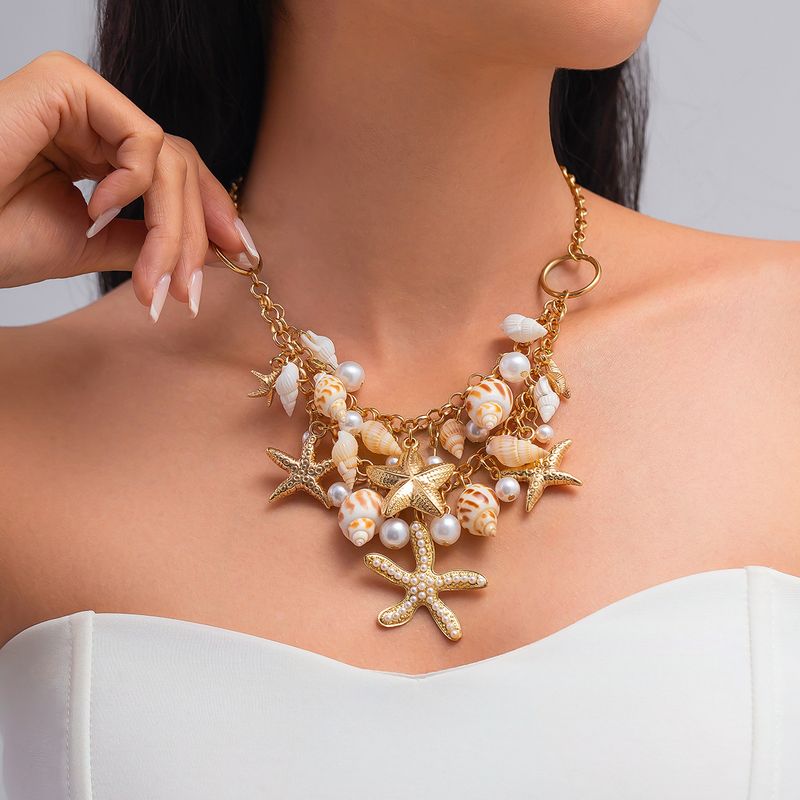 Jewelry Ocean Vacation Style Bracelet Set New Beach Starfish Shell Necklace For Women_voghion.com