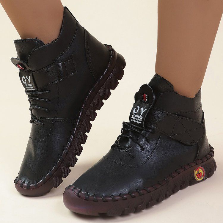 Plus Size Soft Sole Hand-sewn Velcro Cross Strap 2025 New Platform Casual Shoes_voghion.com