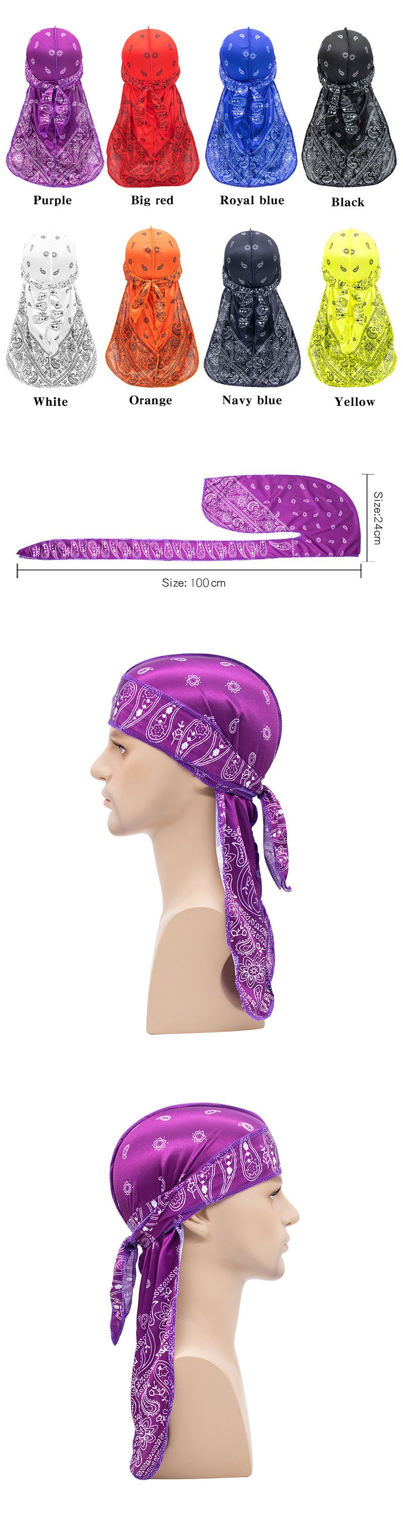 Heißer Verkauf Amöbe Langen Schwanz Piratenhut Seide Baotou Hut Hip Hop Afrikanischen Hut DURAGS_voghion.com
