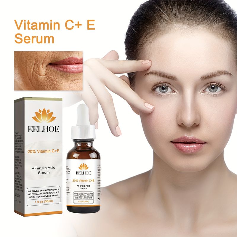 1/2/3 stk. 20 % vitamin C-ansiktsserum med vitamin E og ferulsyre, 30 ml hver, balanserer hudtonen og gir lysere hudpleie_voghion.com