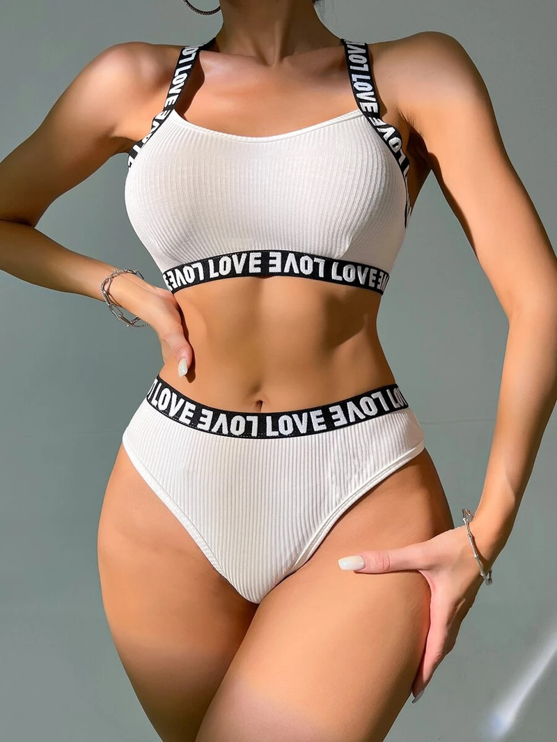 Kvinnors sexiga underkläder mesh stickad behå push-up tvådelad set tillverkare grossist_voghion.com