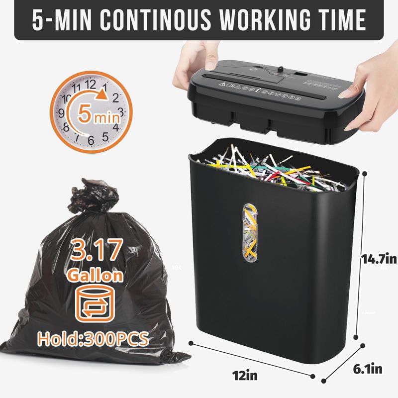 Woolsche Home Office Paper Shredder-10-Sheet Strip Cut With 3.17-Gallon Basket - P-2 Security Level - CD & Credit Card Shredder - Durable & Fast - Jam Proof System - ETL Certified_voghion.com