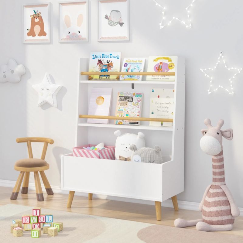 Libreria portaoggetti per libri e giocattoli, organizer bianco, porta riviste, organizer per libri_voghion.com