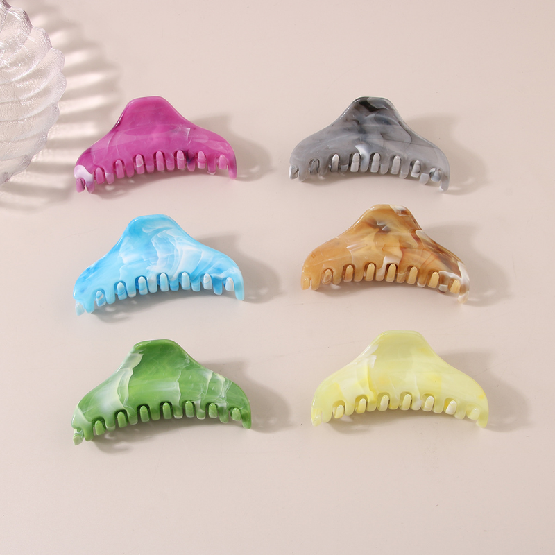 Alle-spiel grabbing clips bunte retro marmor muster shark clips weibliche zurück der kopf haar klaue clips großhandel_voghion.com