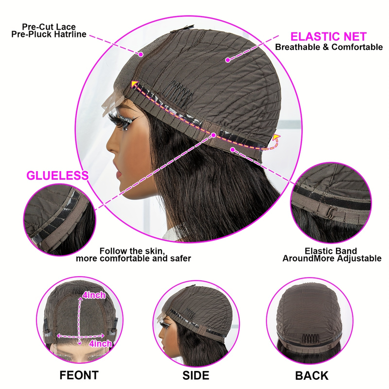 Body Wave menneskehår parykker limfri 4*4 blonder front parykker til kvinder 18-32 tommer Body Wave menneskehår parykker_voghion.com