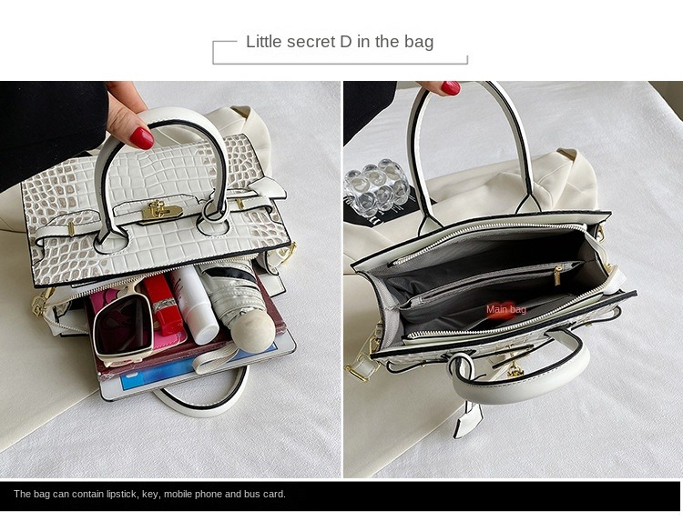 Vintage Fashion Crocodile Print Handheld Shoulder Crossbody Bag_voghion.com