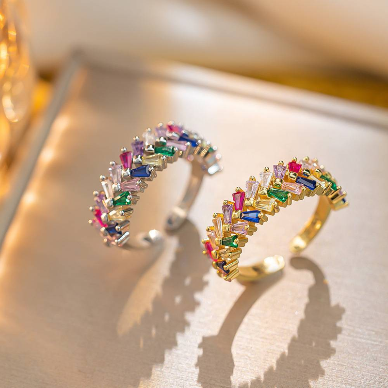 Anelli di lusso con fascia in zircone per donna, anello dell'eternità con cristalli CZ verdi/bianchi/arcobaleno, gioielli di fidanzamento per matrimonio, regalo d'amore_voghion.com