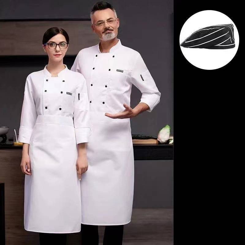 Men's Clothing chef work clothes long sleeved restaurant hotel chef clothes breathable_voghion.com