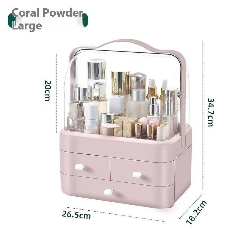 Kosmetik Organizer Desktop Make-up Späicherkëscht mat Tiräng fir Hautpfleegmasken Lippenstift Bijouen_voghion.com