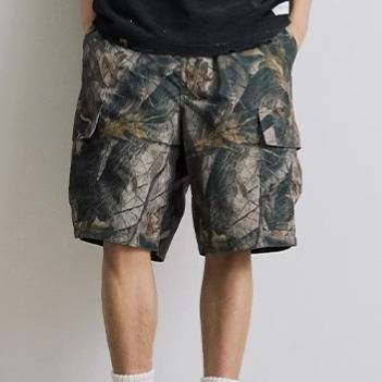 Men's Casual Camo Cargo Shorts – Japanese-Inspired Drawstring Utility Shorts With Breathable Cotton (Green, M-3XL)_voghion.com