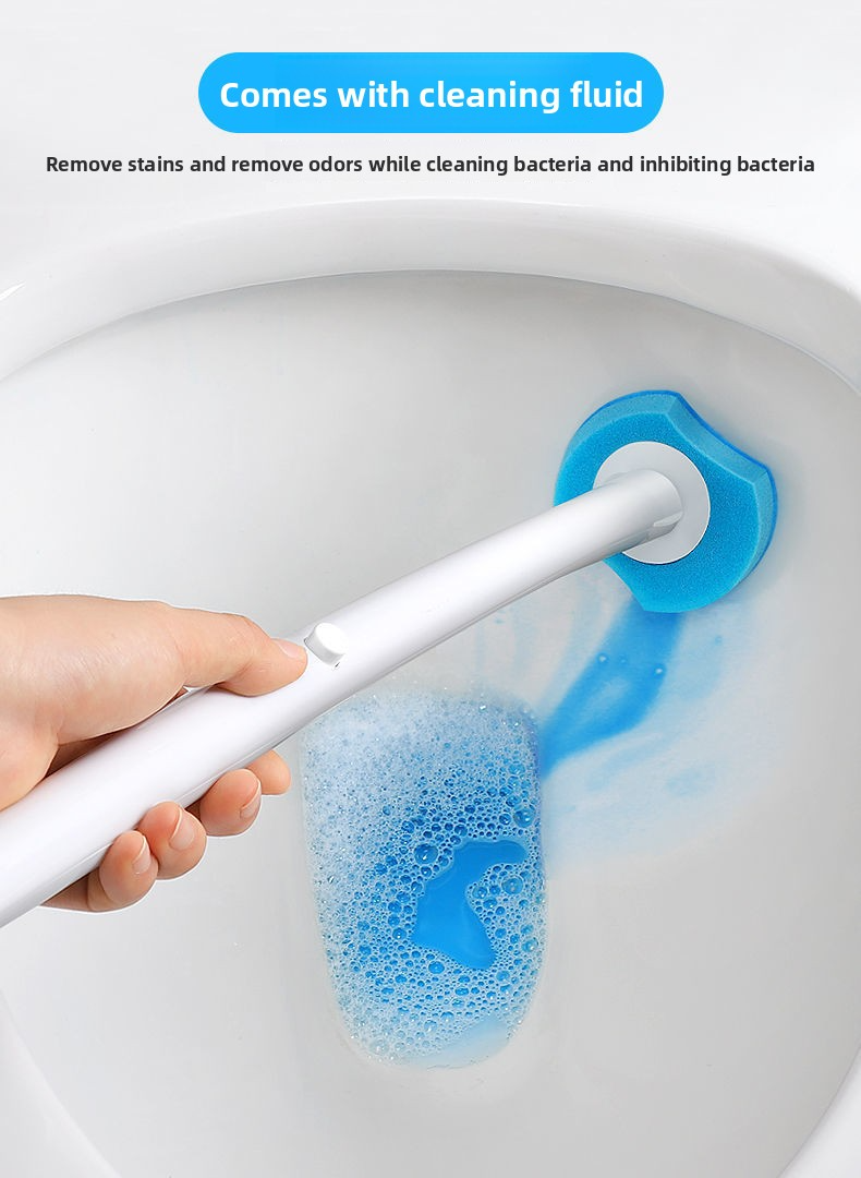 Disposable Toilet Brush Set With 8 Replaceable Heads, Wall-Mounted Angle Cleaner For Bathroom – Modern & Hygienic Grey/Black_voghion.com