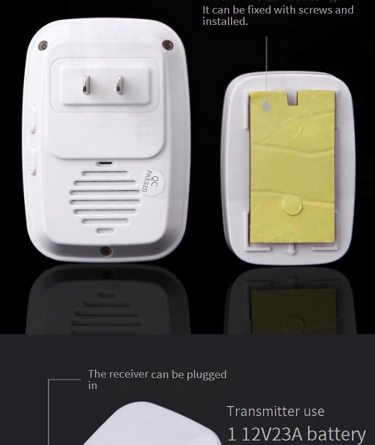 Kabellose Türklingel mit Fernbedienung mit großer Reichweite – ideal für die Sicherheit älterer Menschen und zu Hause, 300 m Reichweite, 38 Klingeltöne, Wechselstrombetrieb_voghion.com