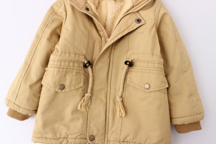 Abbigliamento per bambini, giacca a vento con cappuccio e cappuccio in velluto spesso, antifreddo, invernale, in cotone per bambini_voghion.com