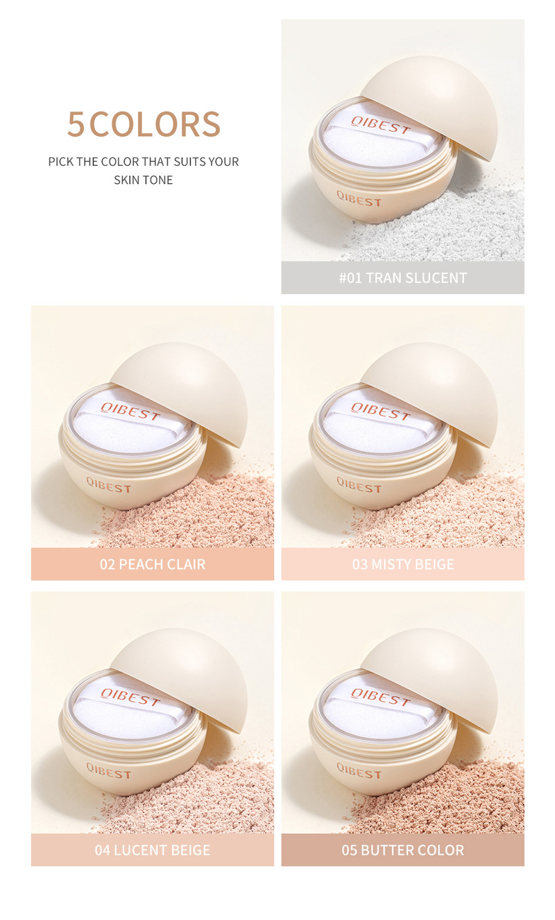 Carina QIBEST – correcteur naturel mat imperméable, poudre de réglage, toner fin léger_voghion.com